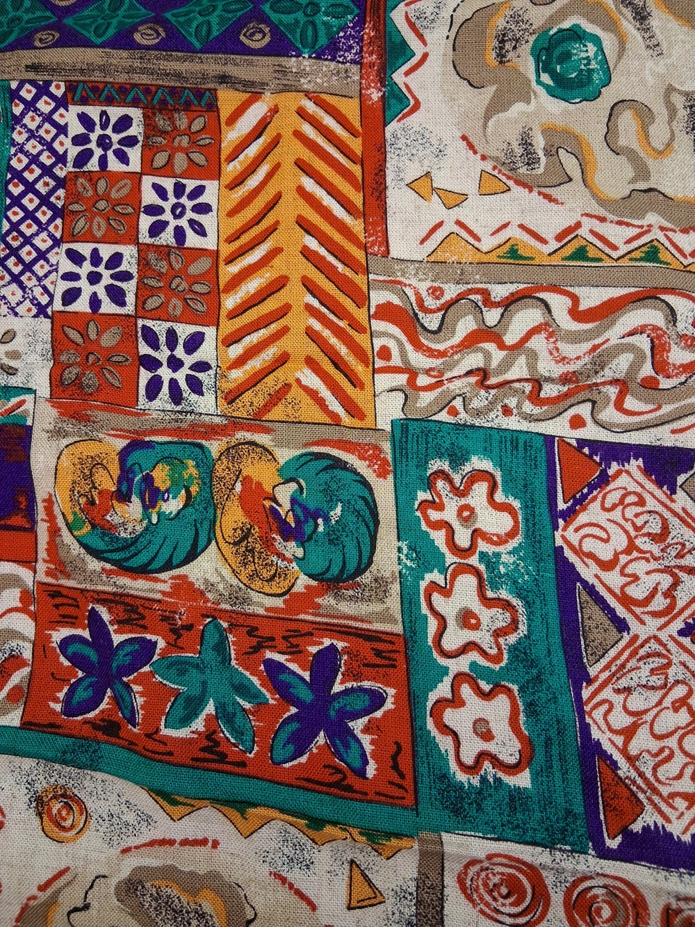 Colorful Abstract Patchwork Print Fabric